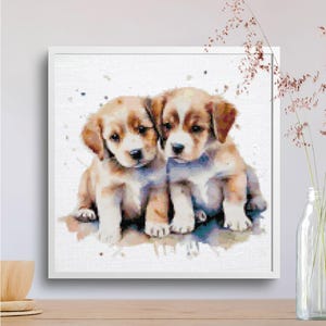 Dog - Puppies -  / Cross Stitch PDF Pattern / Instant Download