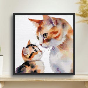 Cat - Family -  / Cross Stitch PDF Pattern / Instant Download