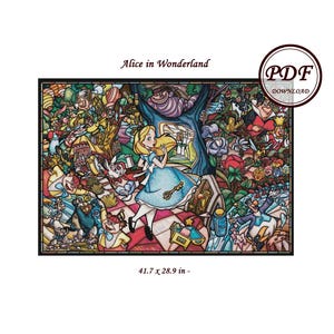 Big Size - Alice in Wonderland - / Cross Stitch PDF Pattern / Instant Download