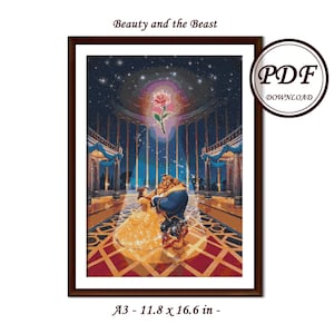 Beauty and the Beast / Cross Stitch PDF Pattern / Instant Download