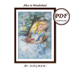 Alice in Wonderland - 2 sizes - / Cross Stitch PDF Pattern / Instant Download
