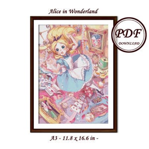Alice in Wonderland / Cross Stitch PDF Pattern / Instant Download