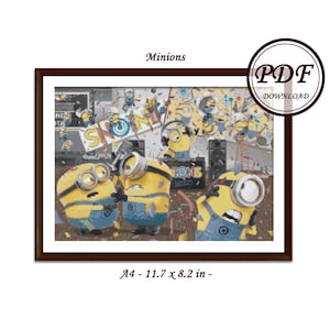 Minions movie - Bob, Kevin & Stuart - / Cross Stitch PDF Pattern / Instant Download