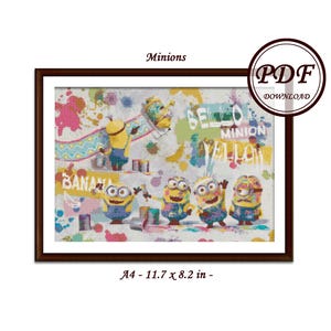 Minions movie - Bob, Kevin & Stuart - / Cross Stitch PDF Pattern / Instant Download