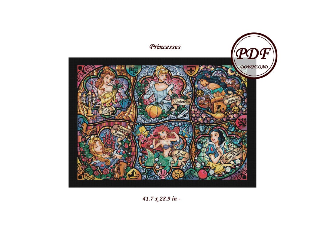 Big Size - Princess - / Cross Stitch PDF Pattern / Instant Download - Etsy