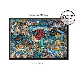 Big Size - The Little Mermaid - / Cross Stitch PDF Pattern / Instant Download