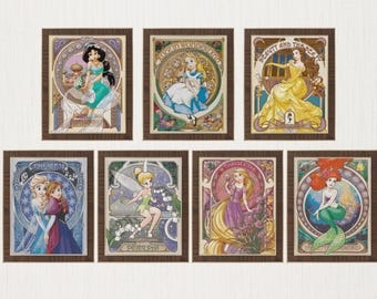 Princess Pattern Set / Cross Stitch PDF Pattern / Instant Download