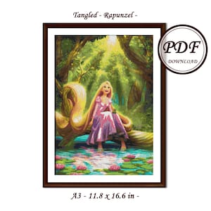 Rapunzel / princess / Cross Stitch PDF Pattern / Instant Download