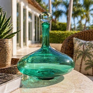 希少なヴィンテージ BLENKO ブレンコガラス 置物 手拭きガラスアメリカ雑貨 Rare Blenko Glass Decanter - Etsy