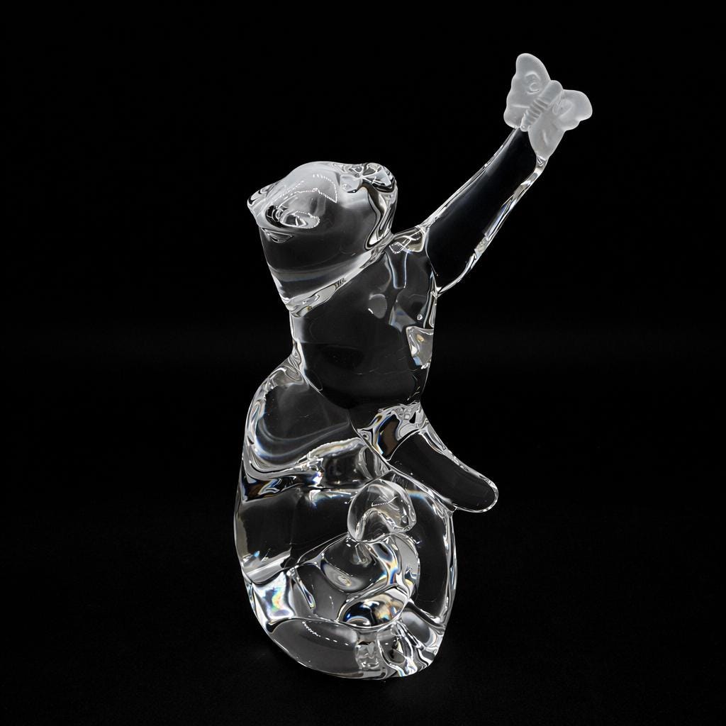 アメリカLENOX社製置物ガラス製◆猫 Vintage Lenox Glass Cat - Etsy