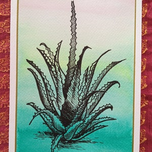 Carte de vœux Pastel Hombre Cactus faite à la main