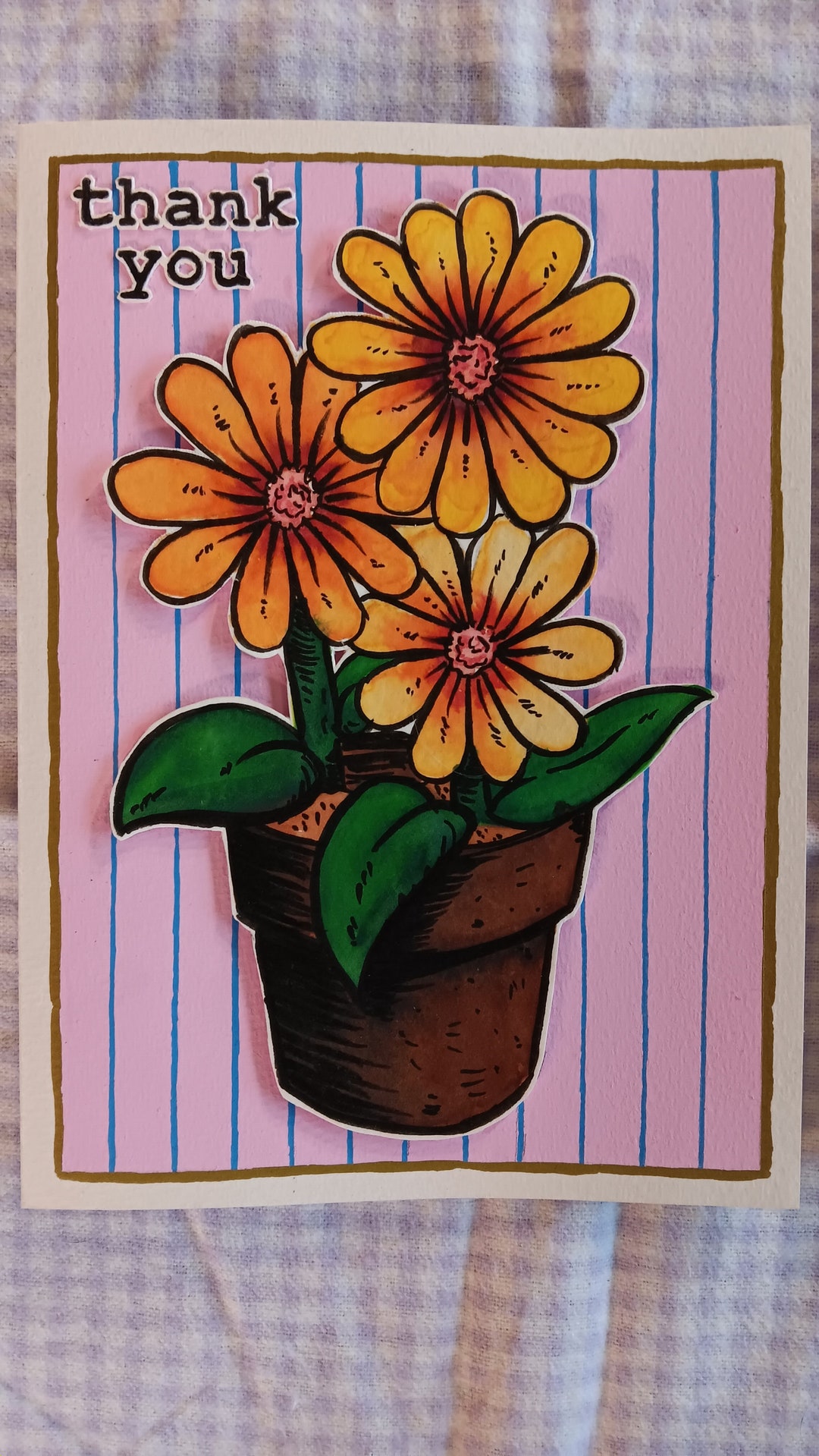 Flower Pot Thank You Card Set - Etsy