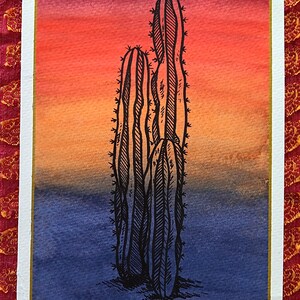 Carte de vœux Dark Hombre Cactus faite à la main