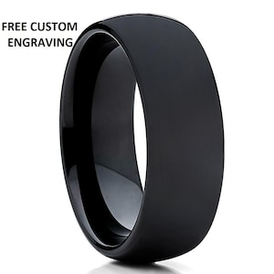 Black Tungsten Wedding Ring,Tungsten Carbide Ring,Anniversary Ring,Matte Finish Ring,Men & Women,Black Wedding Ring,Comfort Fit,Unique Ring