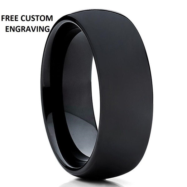 Black Tungsten Wedding Ring,Tungsten Carbide Ring,Anniversary Ring,Matte Finish Ring,Men & Women,Black Wedding Ring,Comfort Fit,Unique Ring