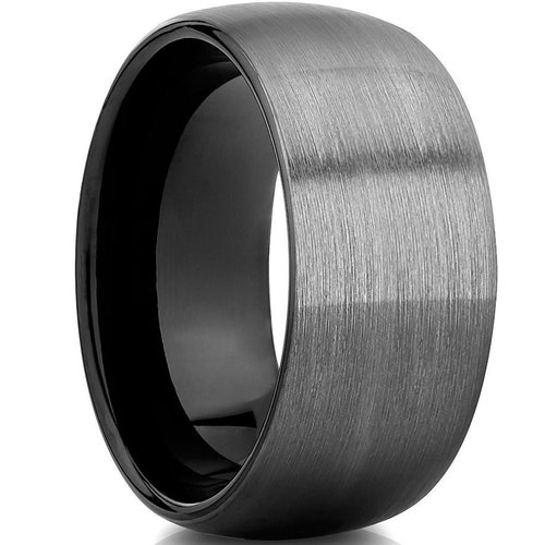 Unique 10mm Tungsten Carbide Ring with Blue Carbon Fiber Inlay Wedding 10mm Wedding Ring,Gunmetal Wedding Ring,Tungsten Carbide Ring
