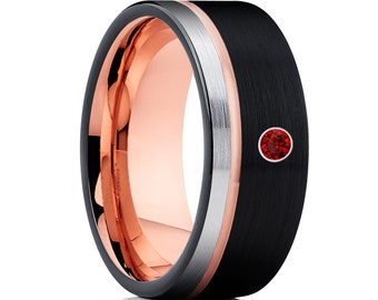 Wolfram Ring Schwarz, 18K Wolfram Ring, 18K Rosegold, 18K Wolfram Ring, 18K Gelbgold Wolfram Ring,Verlobungsring
