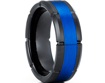 Wolframring Blau - Wolframring Herrenring Herrenring - Wolframring Herrenring - Wolframring Herrenring - Geschenk für Männer