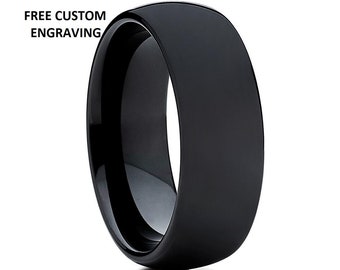 Black Tungsten Wedding Ring,Tungsten Carbide Ring,Anniversary Ring,Matte Finish Ring,Men & Women,Black Wedding Ring,Comfort Fit,Unique Ring