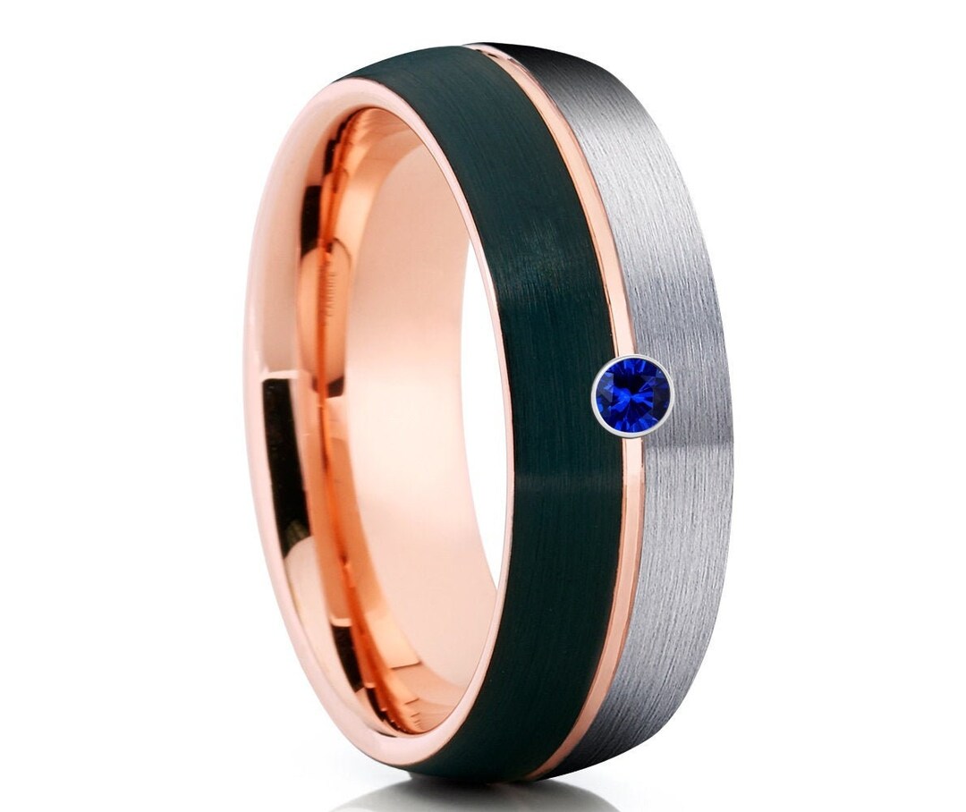 Wolfram Ring Herren 8 Mm – Schwarz Mit Kohlefaser, Keltisches Drachen-Design, Größe 54-67