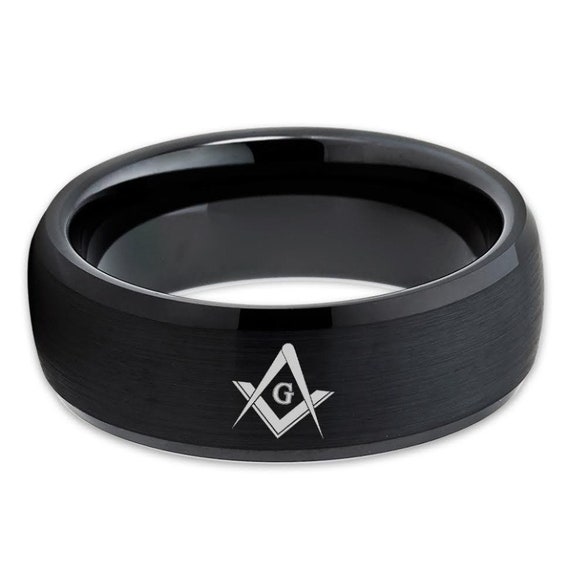 Anillo Masónico De Oro Azul De Acero Inoxidable Para Hombre, Joyería