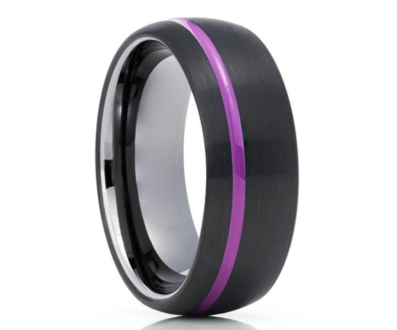 Mens purple outlet tungsten rings