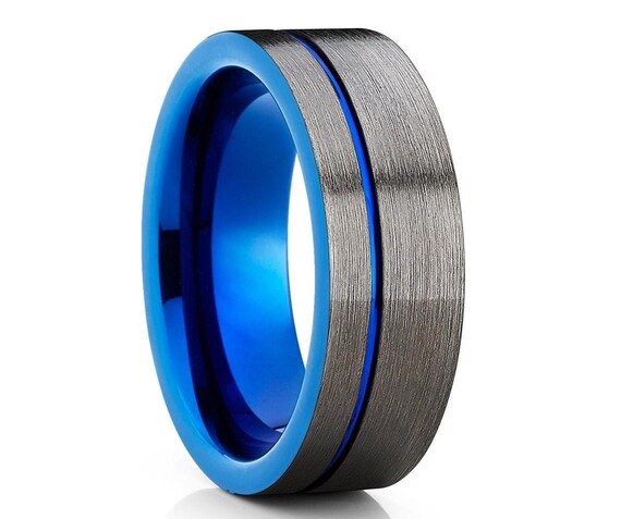 Tungsten blue deals ring
