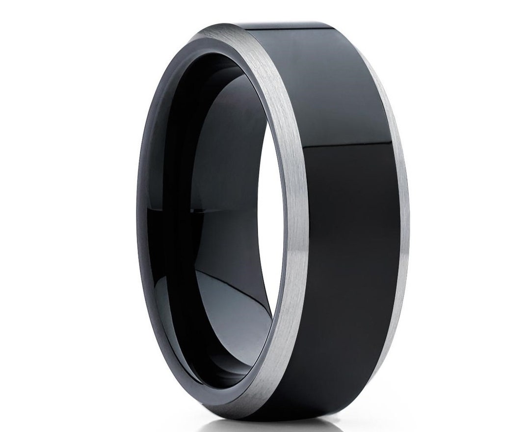 Black Tungsten Wedding Ring tungsten Carbide Ring anniversary Ring