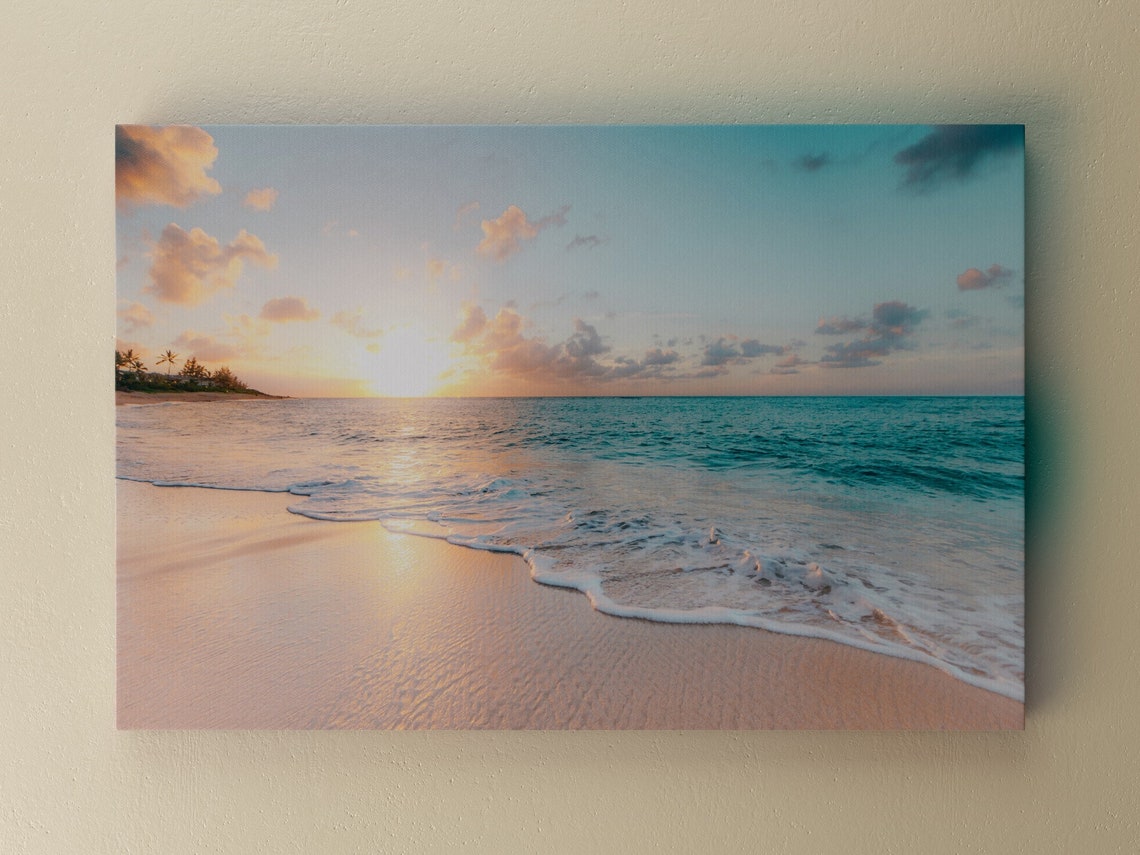 Beach Sunrise Canvas / Printed Pictures / Wall Art Decoration | Etsy