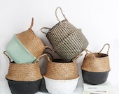 Storage Baskets laundry Seagrass Baskets Wicker Hanging Flower Pot Baskets Storage Flower Home Pot panier osier basket for toys