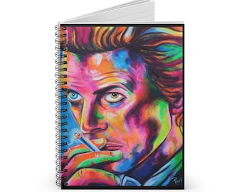 David Bowie Psychedelic Art Spiral Notebook 118 page - Ruled Line Notebook, Custom and Personalized
