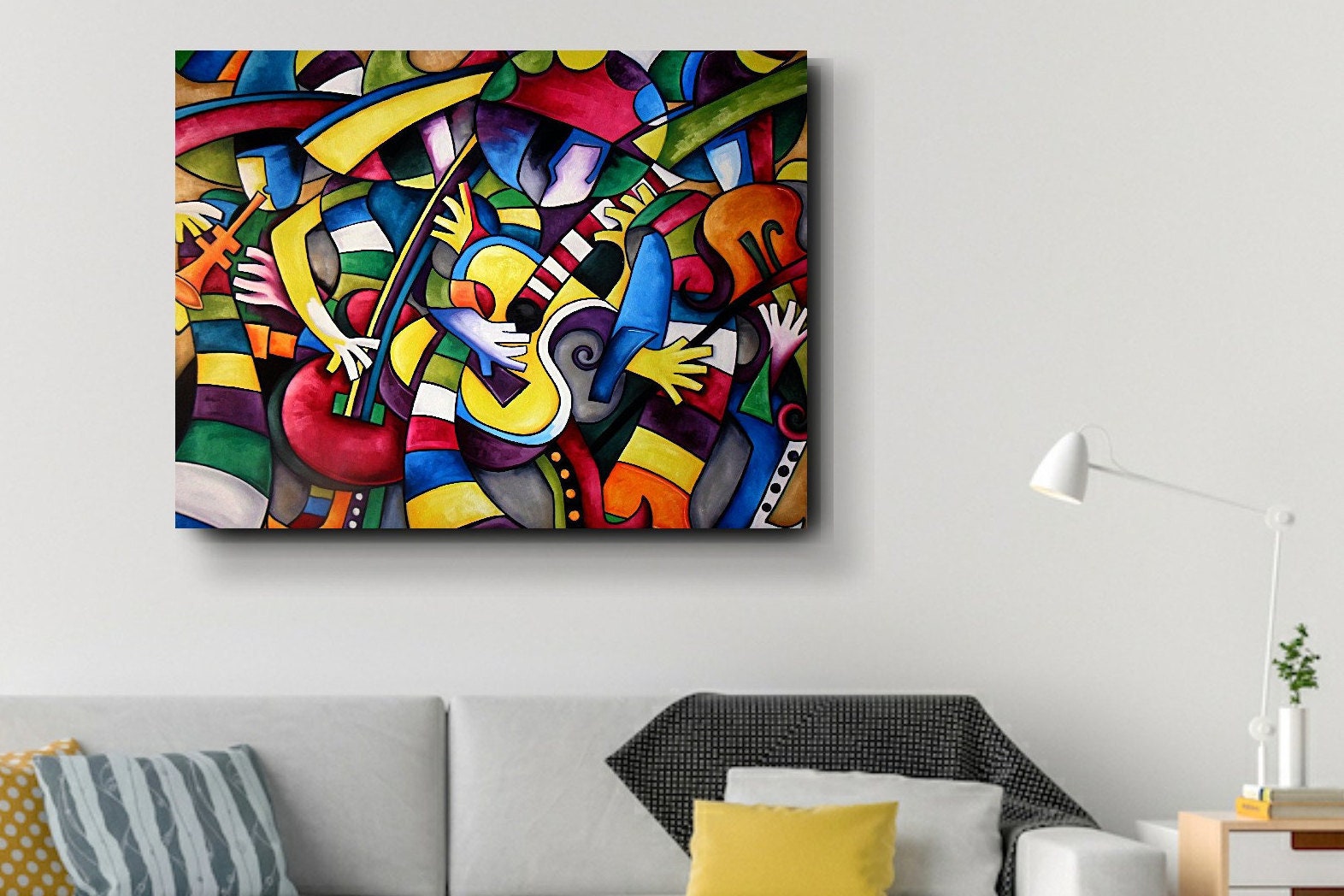 Mariachi Loco Abstract Unique Painting on Stretched Canvas. - Etsy