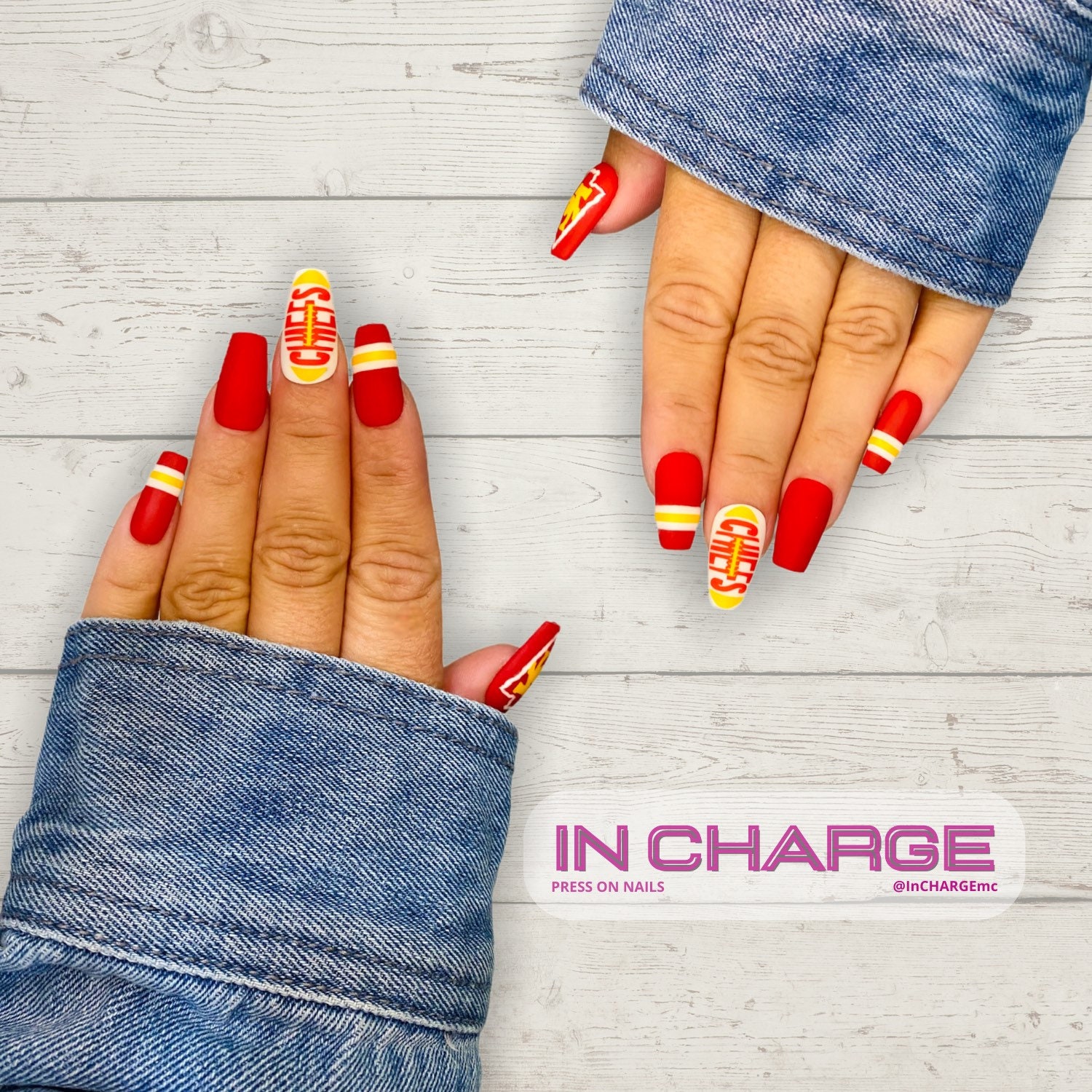 Custom Made Press on Nails Chiefs KC NFL Football Missouri - Etsy Denmark Custom Made Press on Nails Chiefs KC NFL Football Missouri - Etsy Denmark