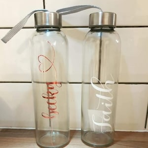 Personalised Glass bottle with FREE protective cover