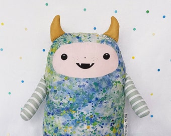 Your Beast Friend Blue-Green Monster Plush - Whimsical Cute Stuffed Animal, Kids’ Room Decor