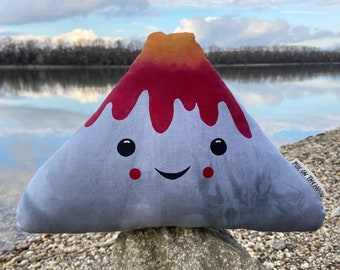 Tiny Volcano Pillow - Cute Plush Volcano Toy, Handmade Lava Pillow, Nursery Decor Gift