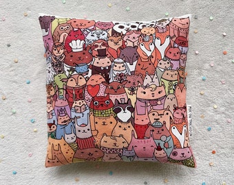 Creatures of the Pillo-Valley Pillow Cover with pillow, playroom decor, kids toy, nursery design