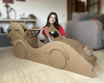 DIY Cardboard Superhero Car Blueprint: Fun Kids Craft Project (Digital Download)