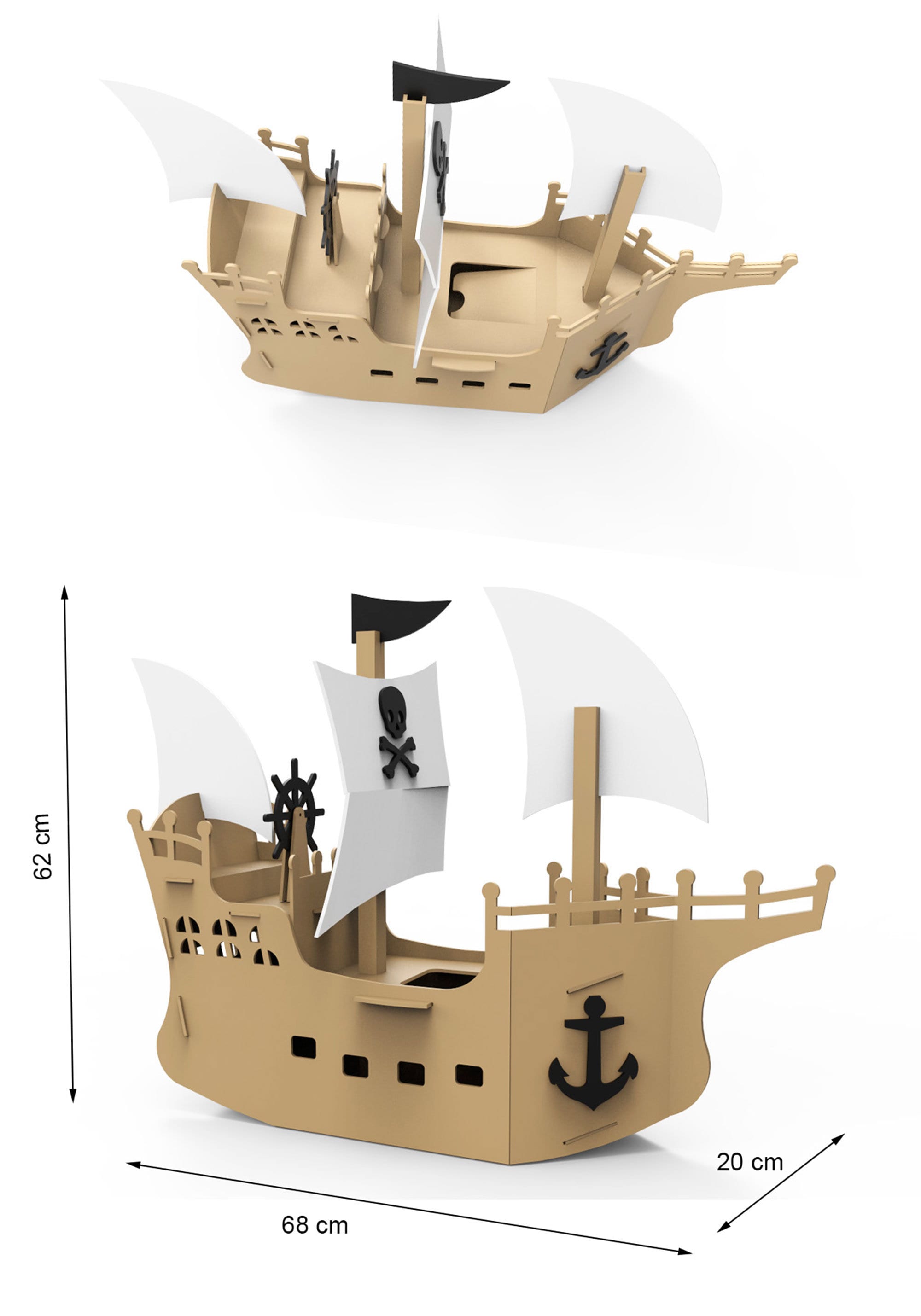 Large Pirate Ship Plan, 11x19ft DIY Project