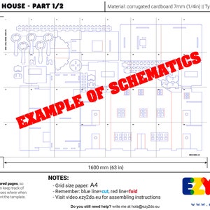 Blueprints for cardboard foldable eco-friendly pet carrier/house Cat house Pet carrier Cardboard pet kennel image 4