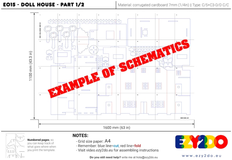 Blueprints for cardboard foldable eco-friendly pet carrier/house Cat house Pet carrier Cardboard pet kennel image 4