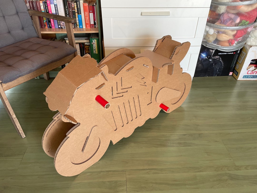 Cardboard Racing Motorcycle Blueprints: DIY Toy (digital Download