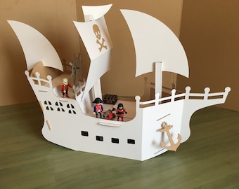 Blueprints for pirate ship DIY cardboard ship toy Large ship for mini-figures