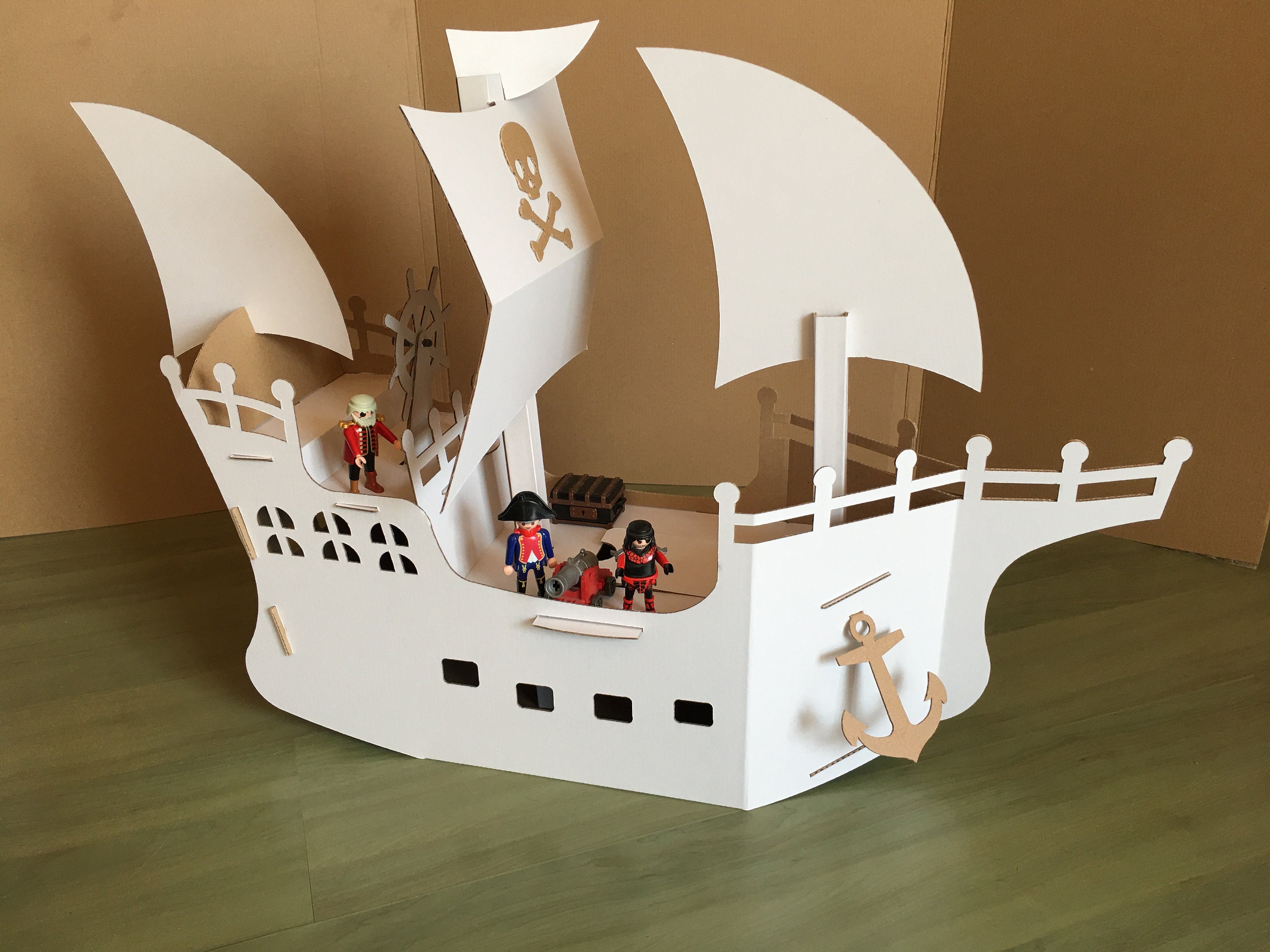 Blueprints for Pirate Ship DIY Cardboard Ship Toy Large Ship for  Mini-figures -  Norway