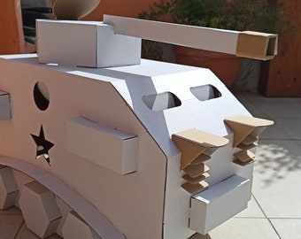 DIY Cardboard Army Tank Blueprints: Eco-Friendly Toy (Digital Download)