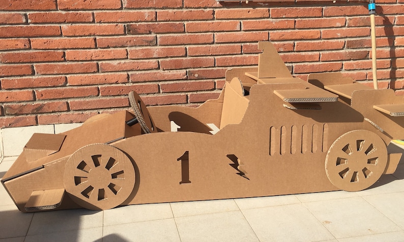 Blueprints for cardboard racing car F1 car DIY cardboard toy image 1