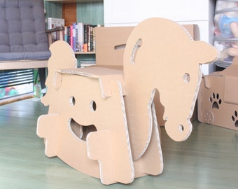 Blueprints for cardboard rocking horse for toddler (digital file)