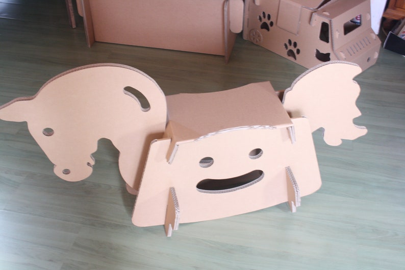 Blueprints for cardboard rocking horse for toddler image 3