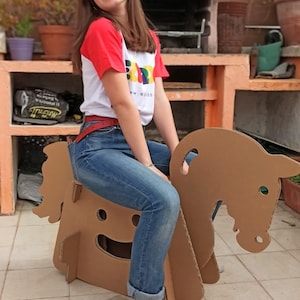 Blueprints for cardboard rocking horse for toddler image 2