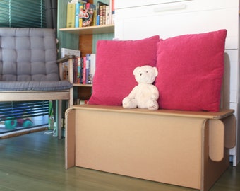 Blueprints for cardboard bench with storage space Carboard trunk Furniture Storage Bench